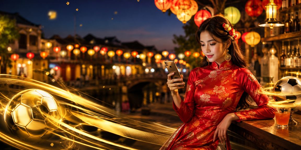 Người dùng theo dõi thể thao tại Hội An với trang phục áo dài truyền thống